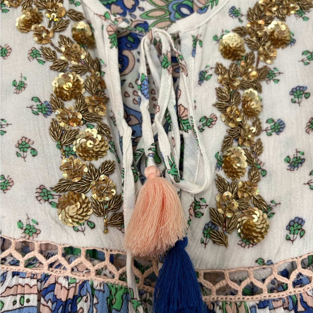 LAST CHANCE !!!! FESTIVAL CHIC!!!Boho Paisley Peasant Top!!! - Picture 5 of 5
